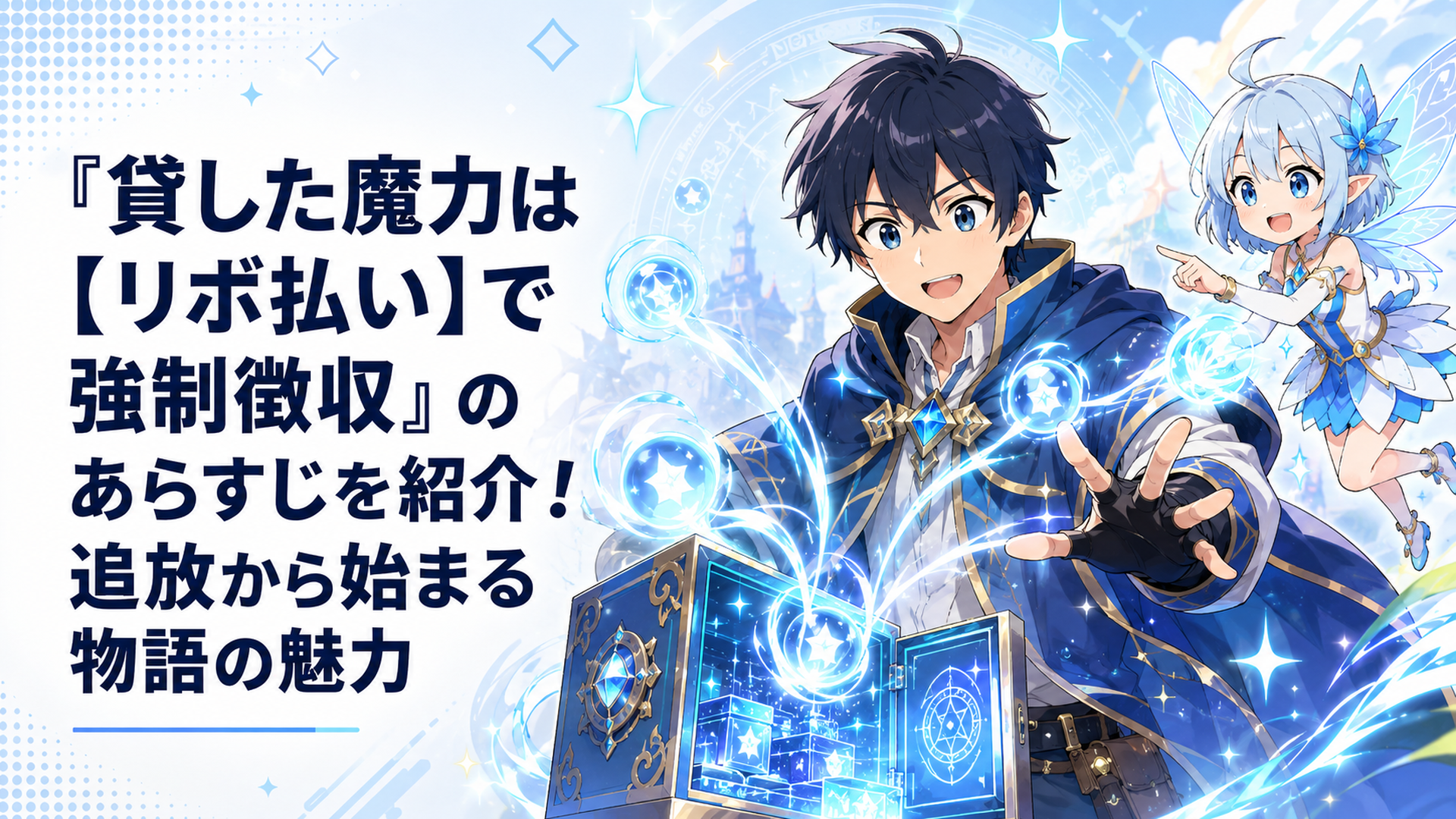 無限の魔蔵庫を開花させたレントと妖精エムピーが魔力を回収するファンタジーシーン