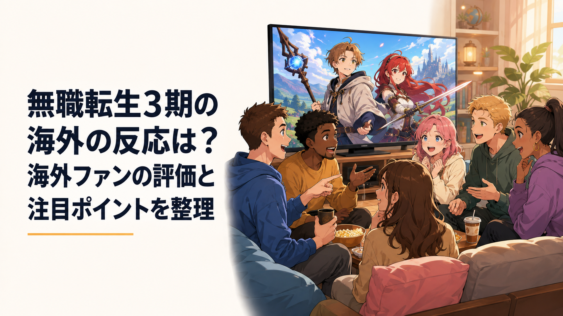 無職転生3期を視聴しながらエリスやルーデウスの物語について語り合う海外アニメファンたち