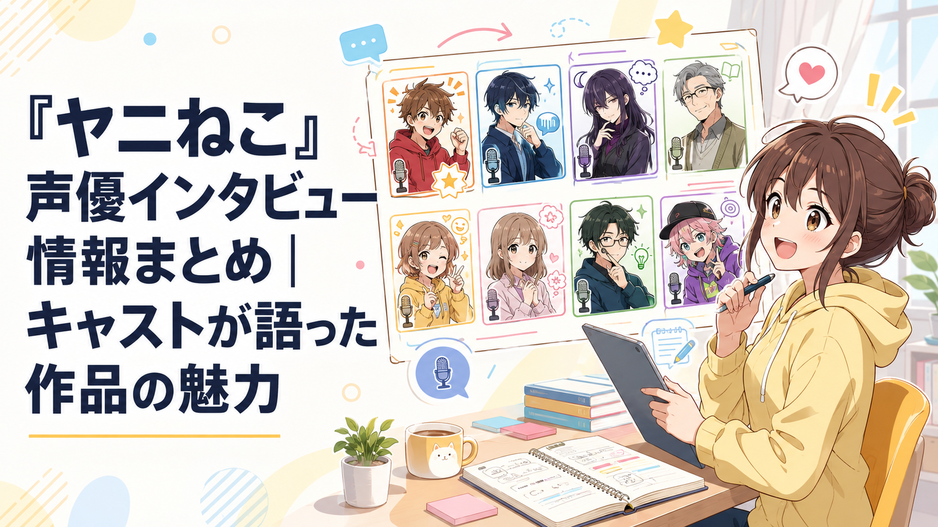TVアニメ『ヤニねこ』の主要声優8人のインタビュー内容から役作りや演技の違いを整理して楽しむアニメファン