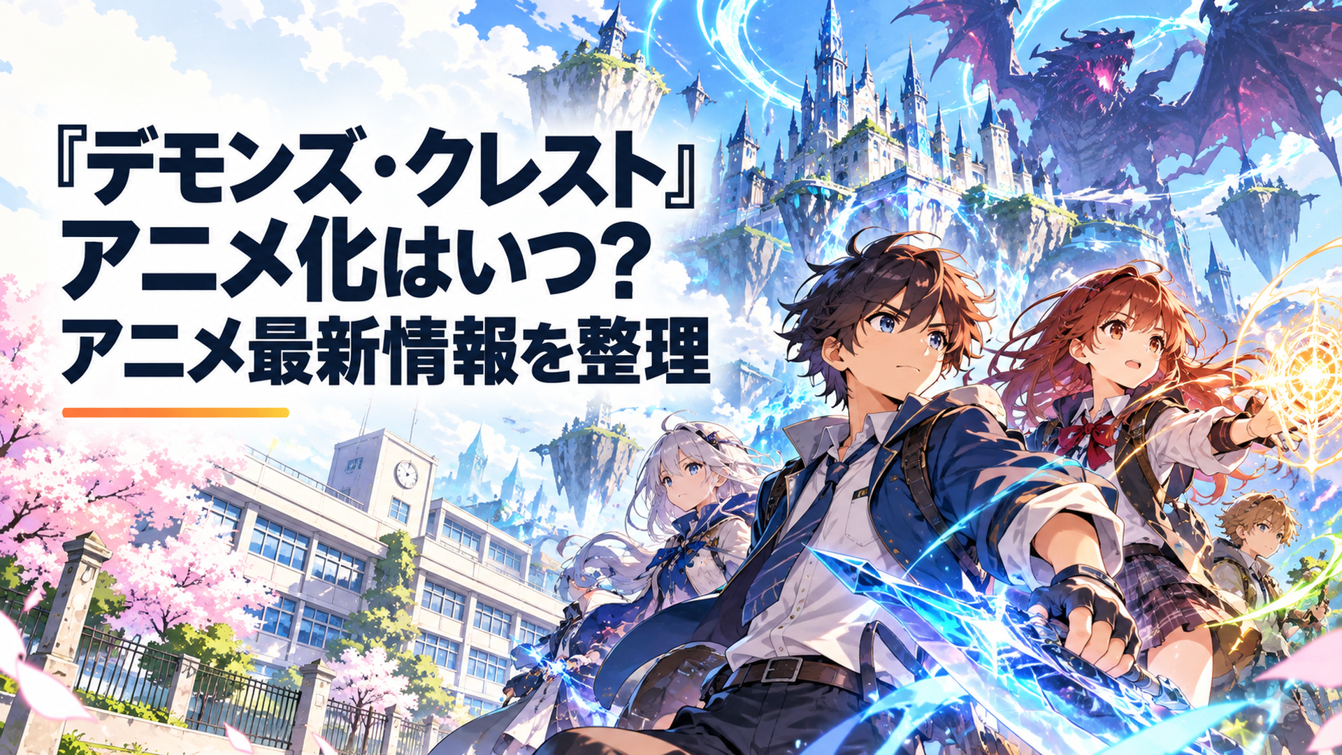 VRMMORPGの幻想世界と現実の小学校が融合し、少年少女たちが異変に立ち向かう『デモンズ・クレスト』の世界観