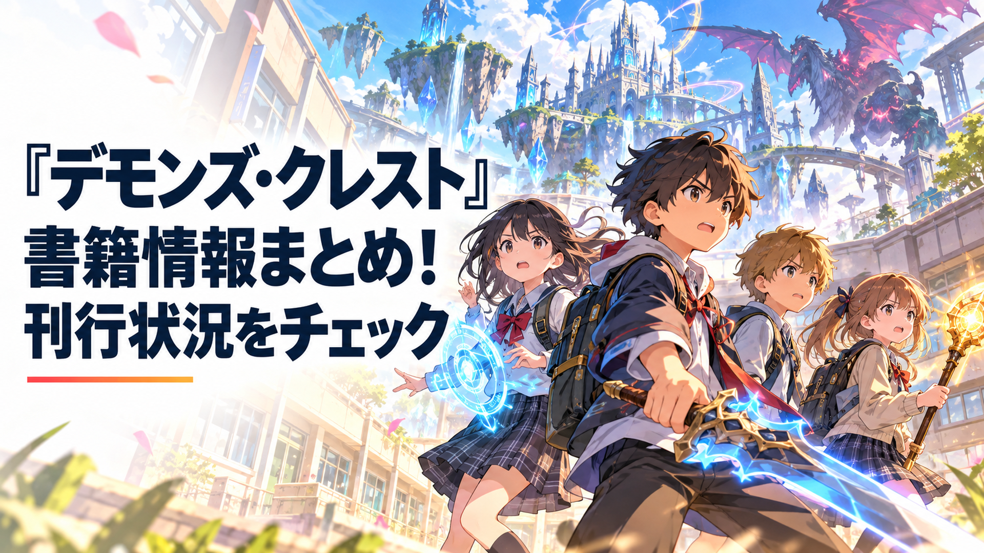 現実の小学校とファンタジーVRMMORPG世界が融合し、少年少女たちが不安と決意を抱えて向き合う『デモンズ・クレスト』の世界