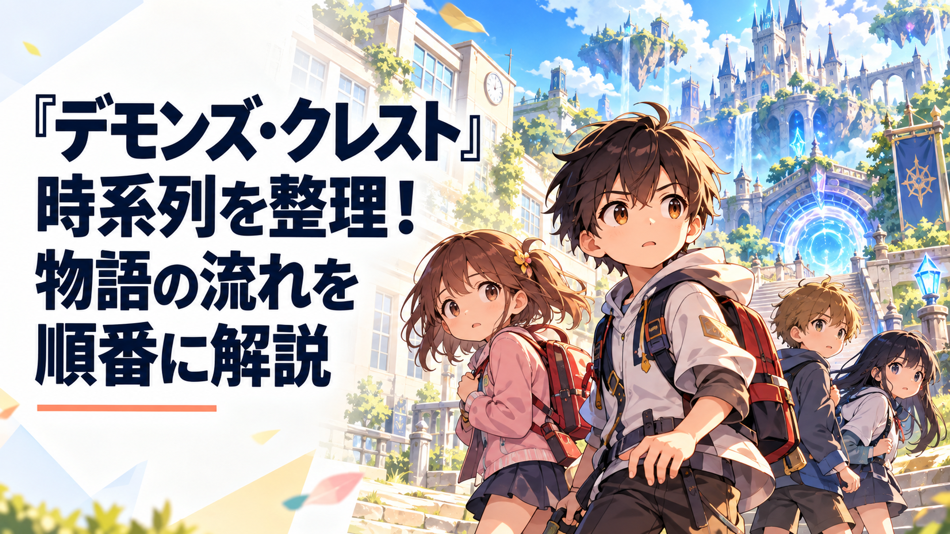 現実の小学校とファンタジーVRMMORPGが融合した世界で警戒する小学生たち