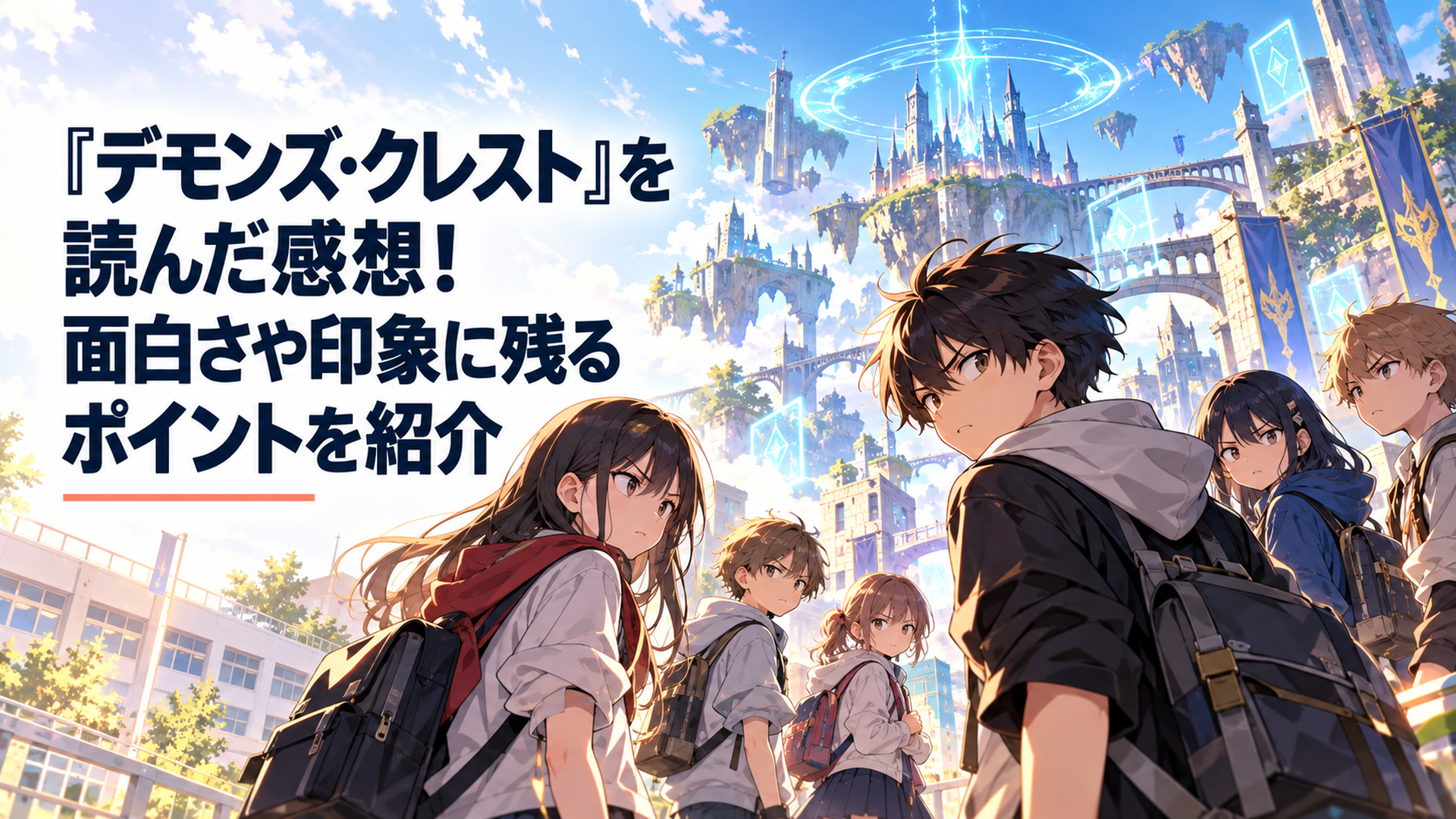 現実世界とVRMMORPGが融合した新世界で小学6年生たちが互いを警戒しながら立つ場面