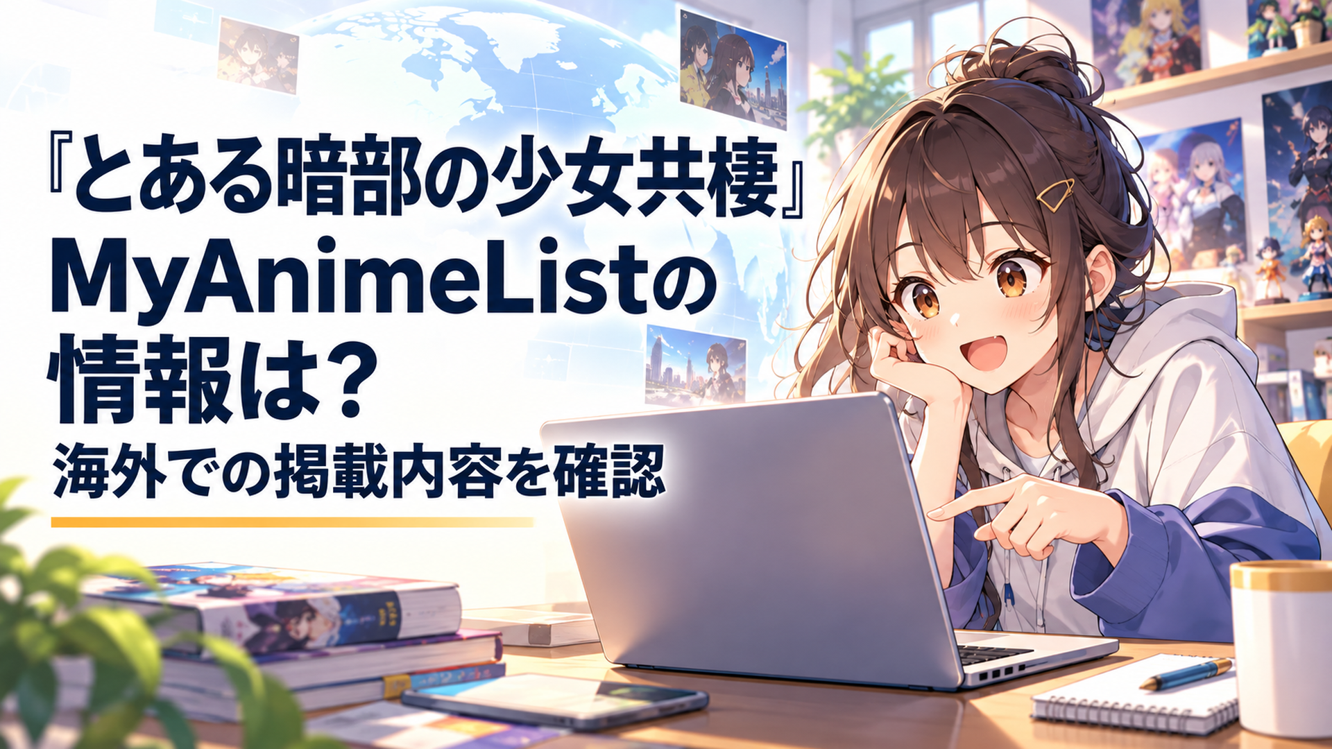 海外アニメ情報サイトで『とある暗部の少女共棲』の放送日やキャストを確認するアニメファン
