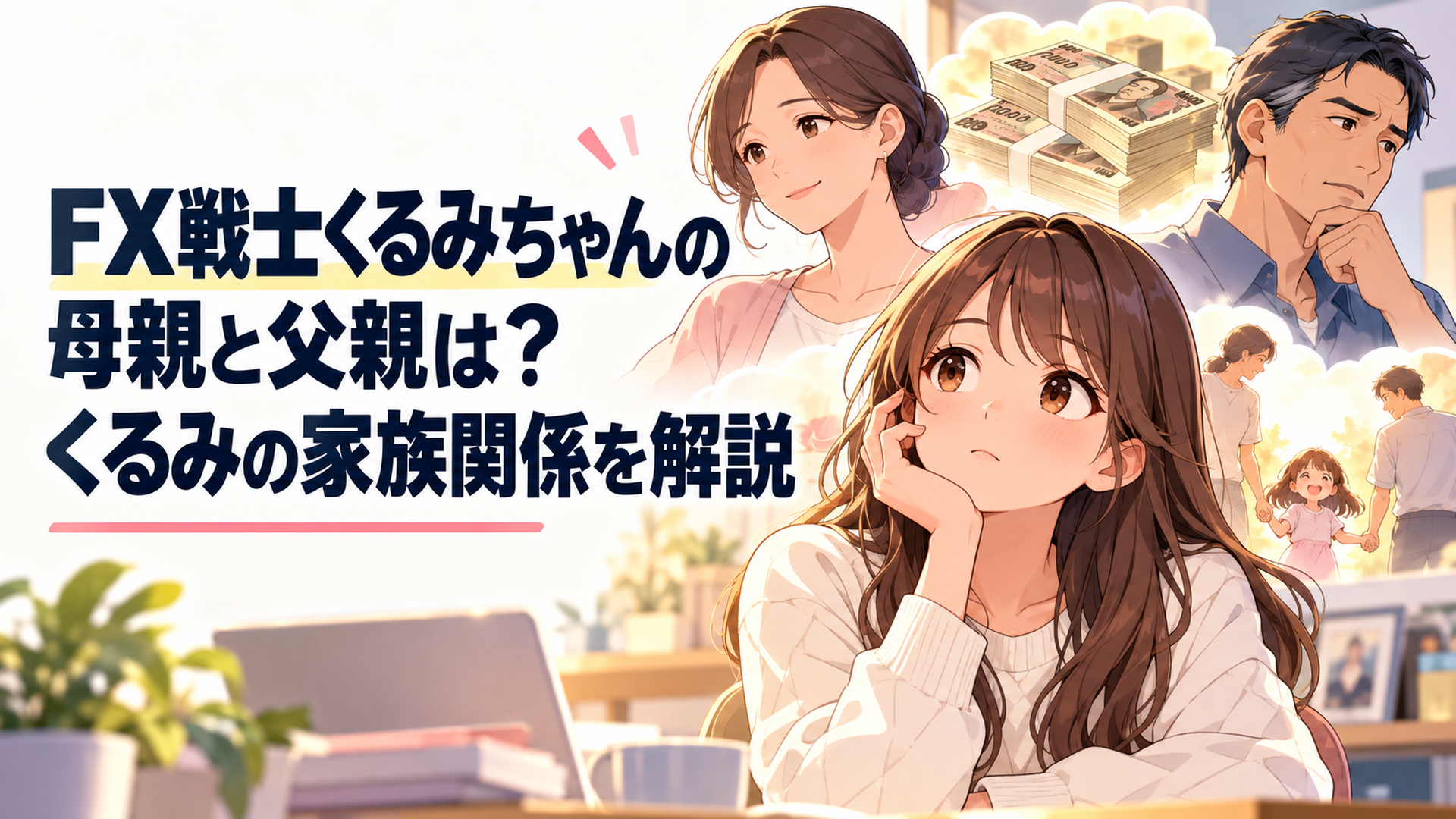 母・梢と父・郁夫の間で2000万円にまつわる家族の過去を思い返す福賀くるみ